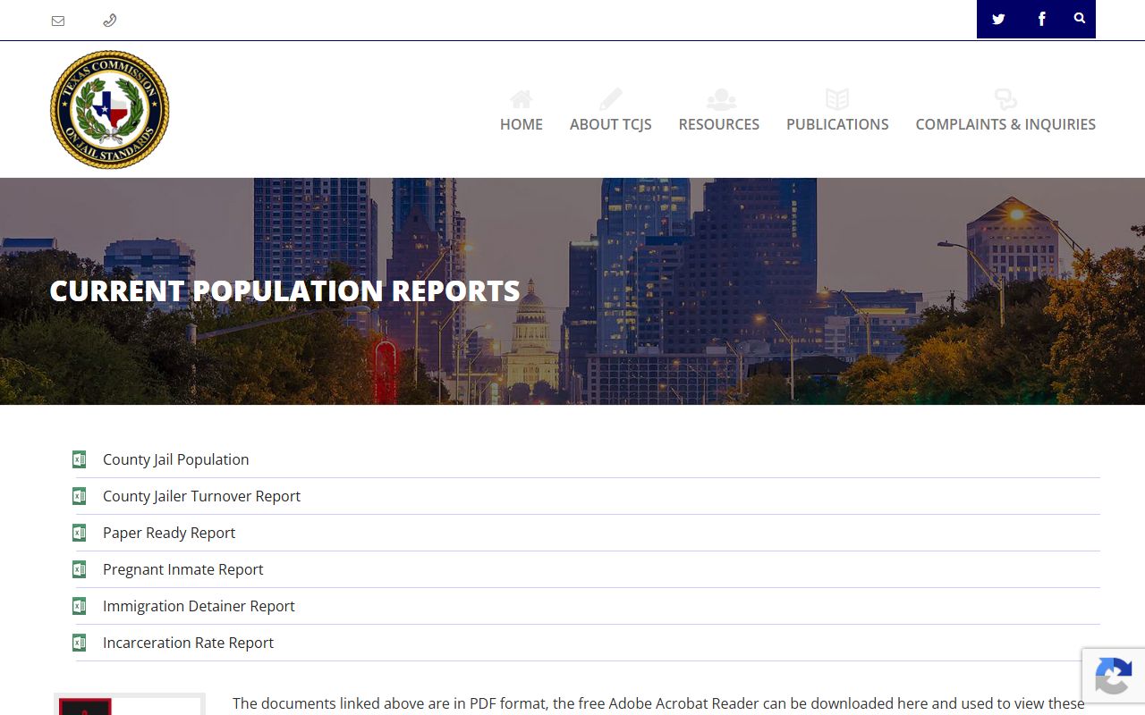 Irion County inmate population TCJS population reports